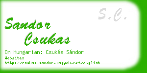sandor csukas business card